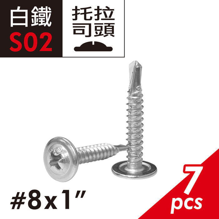 白鐵自攻螺絲 十字拖拉司頭粗牙 屋頂浪板用 自鑽螺絲 鑽尾螺絲 1吋