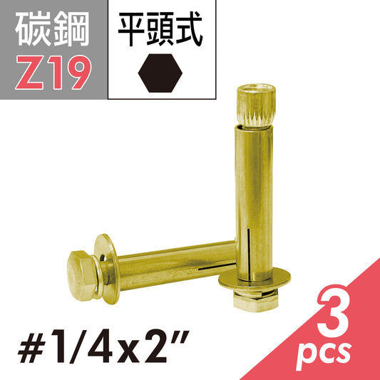 Flat head gecko flat head expansion screw hexagon head gecko made in Taiwan (E02D-Z19)