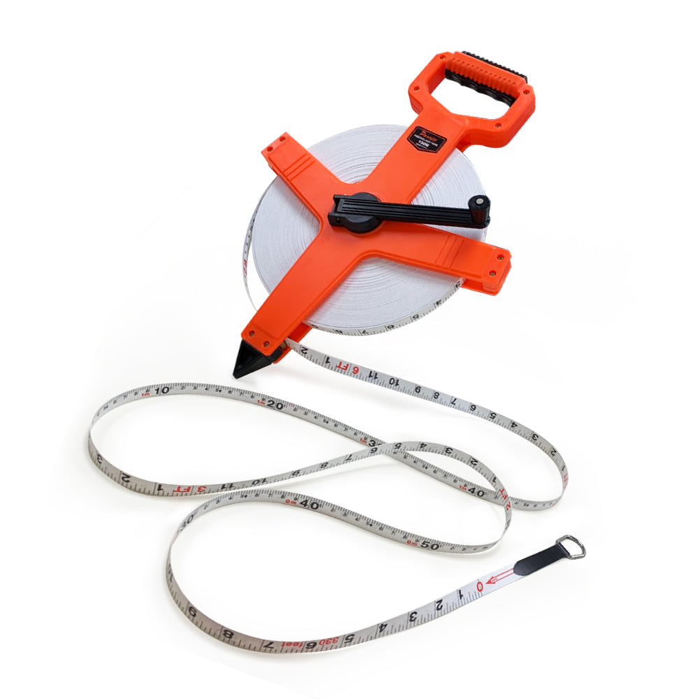 100M玻璃纖維捲尺 皮尺 布尺 D型握把設計